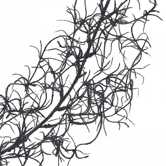 5ft. Black Glitter Spanish Moss Coiled Garland by Ashland®